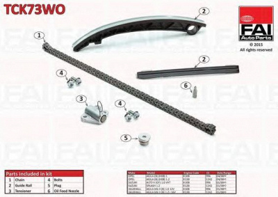 FAI AUTOPARTS tck73wo -  Комплект цепи привода распредвала